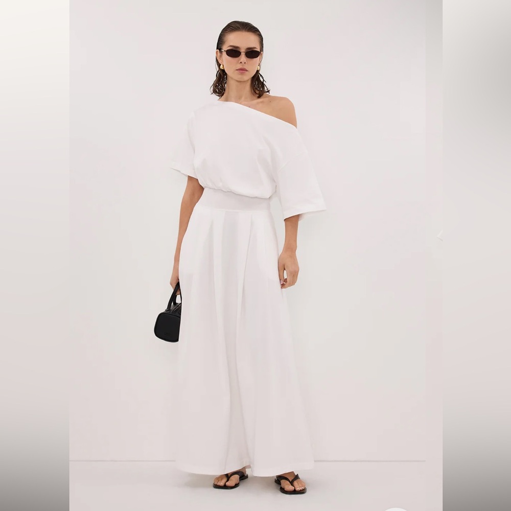 One-Shoulder White Maxi Dress